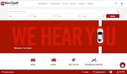Preview image - Ken Garff Automotive Websites Development